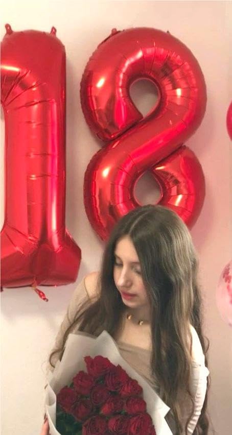 Number Balloon 40 Inch Red 9 Balloon, Large Numbers 9 9th Decorations for Girl Boy Birthday, 9 19 29 39 49 Birthday Party Engagement Wedding Supplies