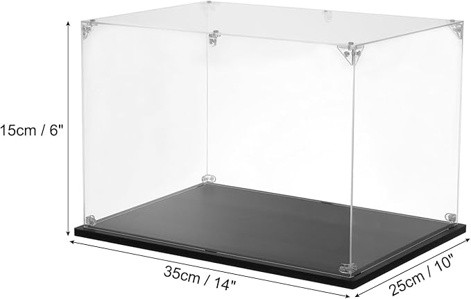 MECCANIXITY Acrylic Display Case, 10''x14''x6'' Clear Display Box Assemble Dustproof Display Box Storage Organizer for Collectibles Action Figures