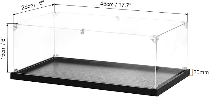 MECCANIXITY Acrylic Display Case, 9.8"x17.7"x6" Clear Display Box Assemble Dustproof Storage Organizer Showcase for Collectibles Action Figures