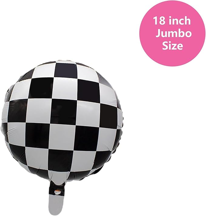 100% LIKED-One Happy Dude Balloon Set, 40” Black Number|Black & White Smiley Face Latex |Checkered Foil for One Happy Dude Birthday Decorations, Baby Shower, 9th Birthday Party Supplies (Black9th)