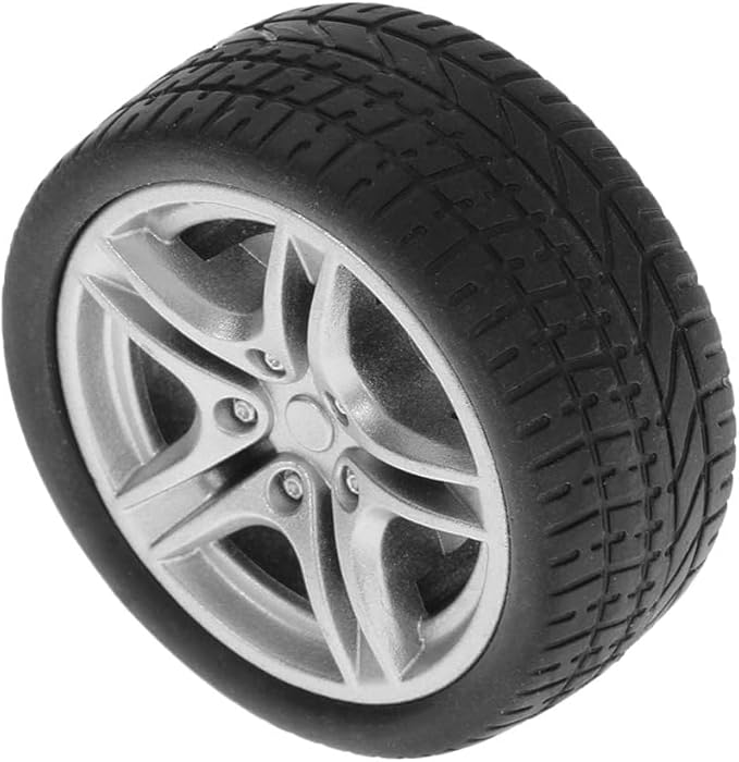 4Pcs Black Tires, 48mm Simulation Rubber Wheel Tire Wheel Toy Model DIY RC Spare Parts Easy Installation,Tire and Wheel Sets, Remote and App Controlled Vehicles and Parts,Sets
