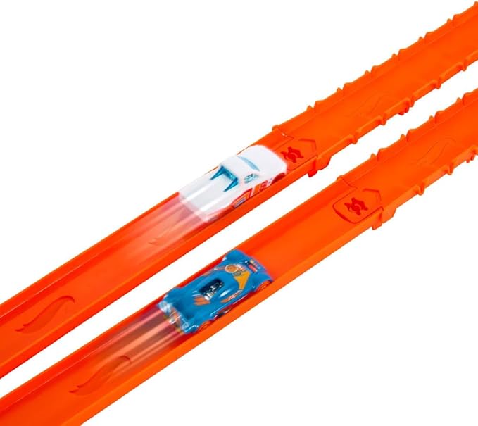 Hot Wheels Track Creator 2-Car Deluxe Pack with 2 1:64 Scale Die-Cast Toy Vehicles, 25 Feet of Different Length Speed Snap Track & Connectors (Amazon Exclusive)