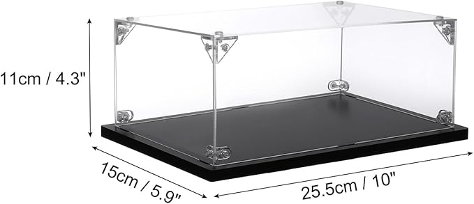 MECCANIXITY Acrylic Display Case, 10x6x4 Inches Clear Display Box Assemble Dustproof Display Box Storage Organizer for Collectibles Action Figures