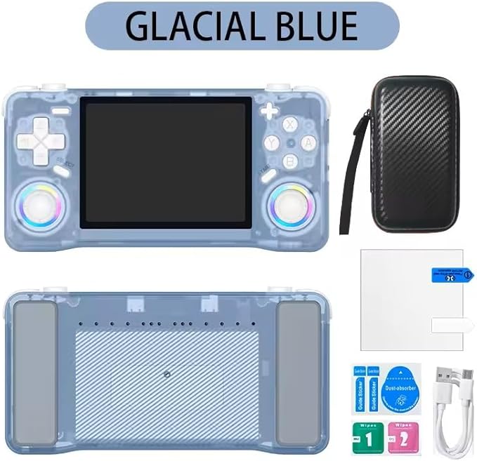 Retro Handheld Game Console - Open Source Linux System, 3.5-inch Full-Lamination Screen, 18000+ Classic Games, 4000mAh Battery Portable Handheld (Glacial Blue)