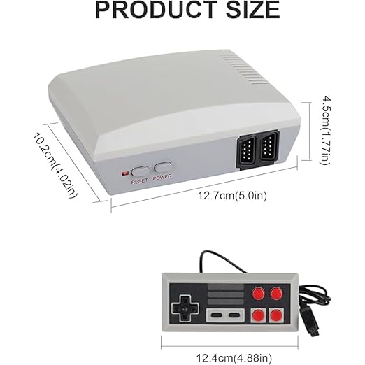 Retro Gaming Console with 300+ Classic Games & 2 Wired Controllers for Family Fun
