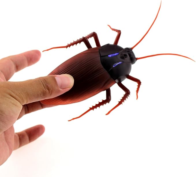 Tipmant RC Cockroach Remote Control Car Vehicle Animal Toys Electronic Realistic Insect Bug Glowing Eyes Cat Pet Kids Gift