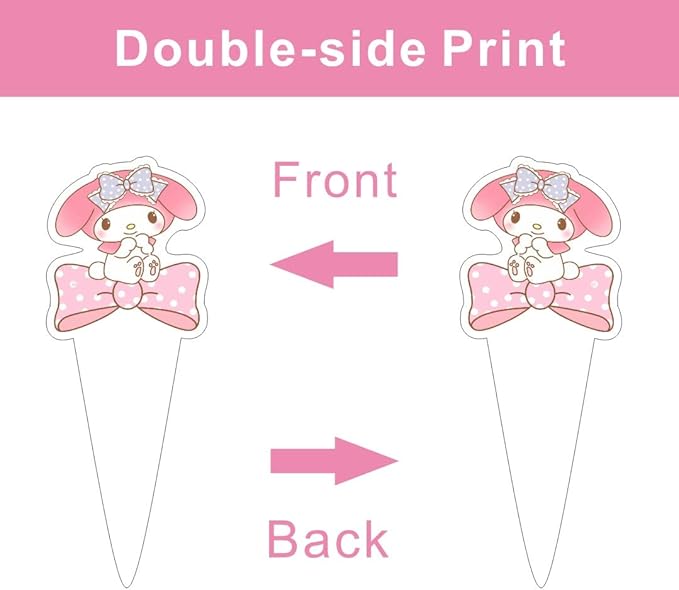 25pcs Melody Cake Decorations with 24pcs Cupcake Toppers, 1pcs Cake Topper for Cartoon Birthday Party Supplies