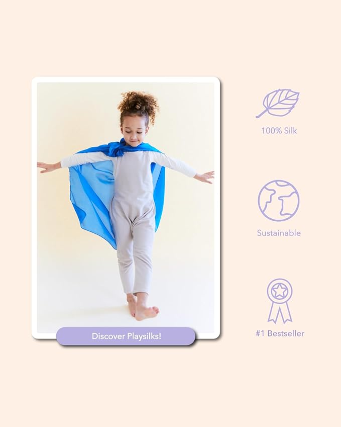 Sarah's Silks Playsilk - 100% Real Silk, Hand Dyed, Bright Colored Play Scarves | Montessori and Waldorf Toys for Dress up, Imaginative, and Pretend Play (35" x 35")