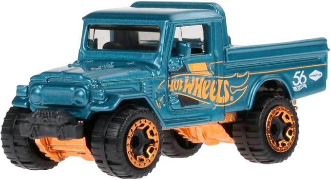 Hot Wheels Collectible Die-Cast Vehicle - Toyota Land Cruiser Sport Utility Car - Teal and Gold - HDH54-2/6