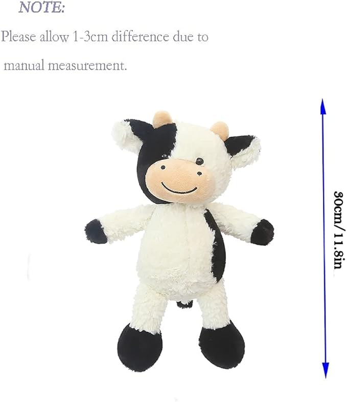 CHELEI2019 11.8" Cow Stuffed Animals Soft Cuddly Cow Plush Stuffed Animal Toy for Kids