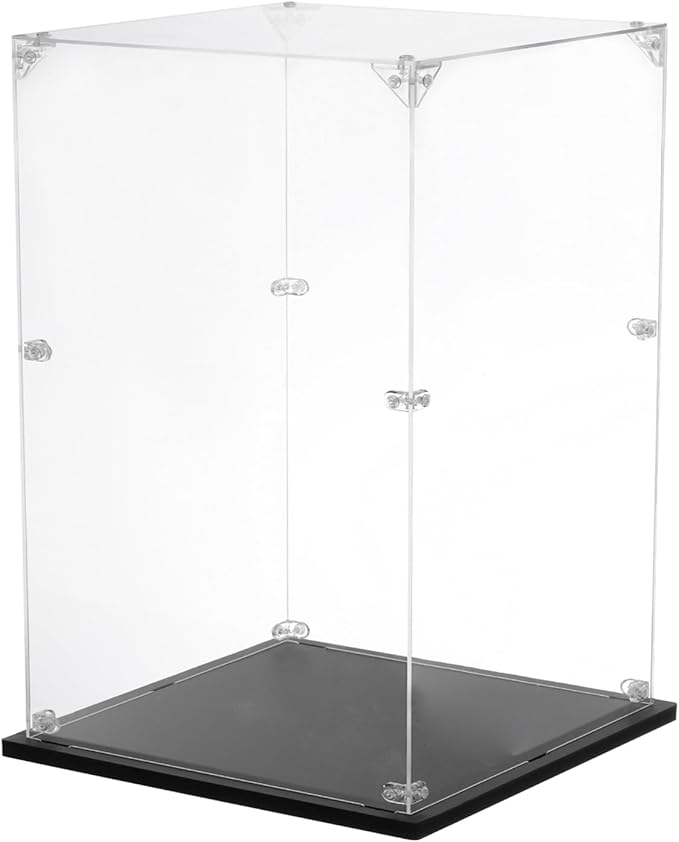 MECCANIXITY Acrylic Display Case, 8''x10''x14'' Clear Display Box Assemble Dustproof Display Box Storage Organizer for Collectibles Action Figures