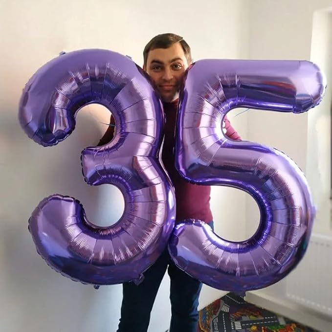40 Inch Balloons 5 Number Purple Helium Foil 5 15 25 2025 Balloons Large Number Balloon for Boys Girls Birthday Party Wedding Anniversary Decorations Supplies