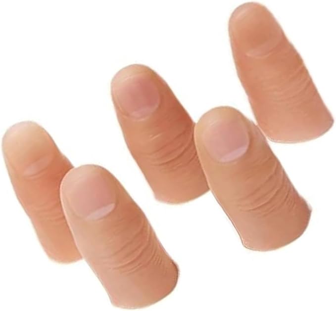 Xinjincang 5Pcs/Set Complexion Magic Trick Fingers Fake Thumb Tips Stage Show Prop Prank Magic Kits and Accessories Novelty and Gag Games, Small