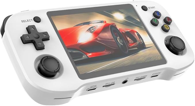 R46H Retro Handheld Game Console - Over 15000 Classic Games, 4.2- Inch IPS Screen, Over 10+Emulators, Rechargeable Portable Pocket Game Console，ChristmasGift (64G White)