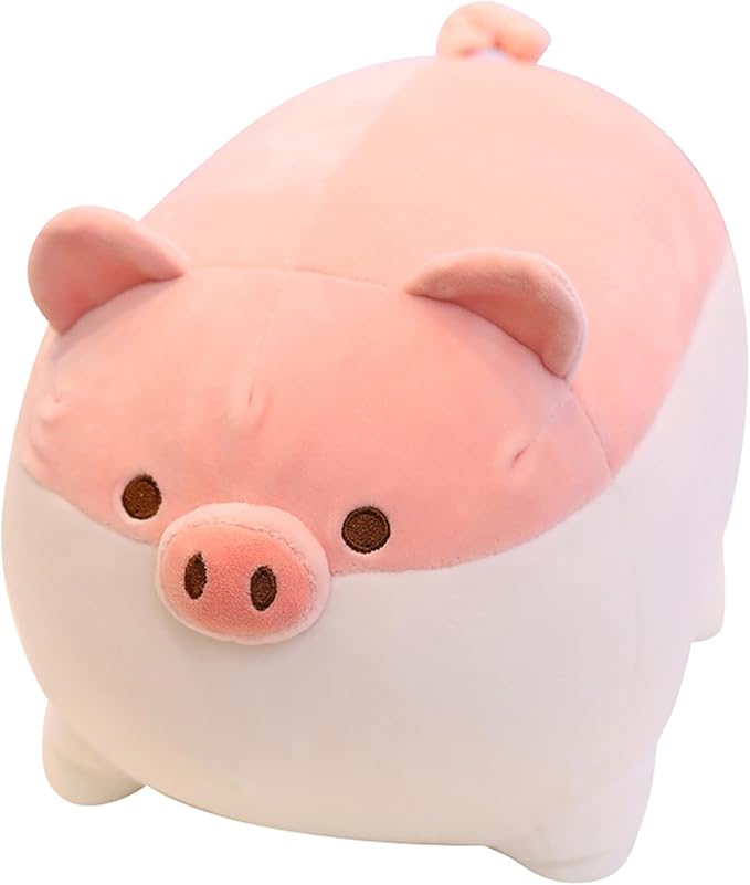 Levenkeness Soft Fat Pig Plush Hugging Pillow,Cute Piggy Stuffed Animal Doll Toy Gifts for Bedding, Kids Birthday, Valentine, Christmas (Pink, 19.7")