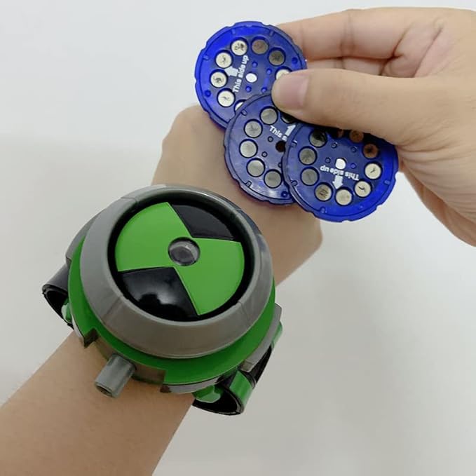 Cartoon Projector Watch Toy for Alien Force and Mysterious Projection Action Figures Model Toy for Kids Birthday Party Supplies