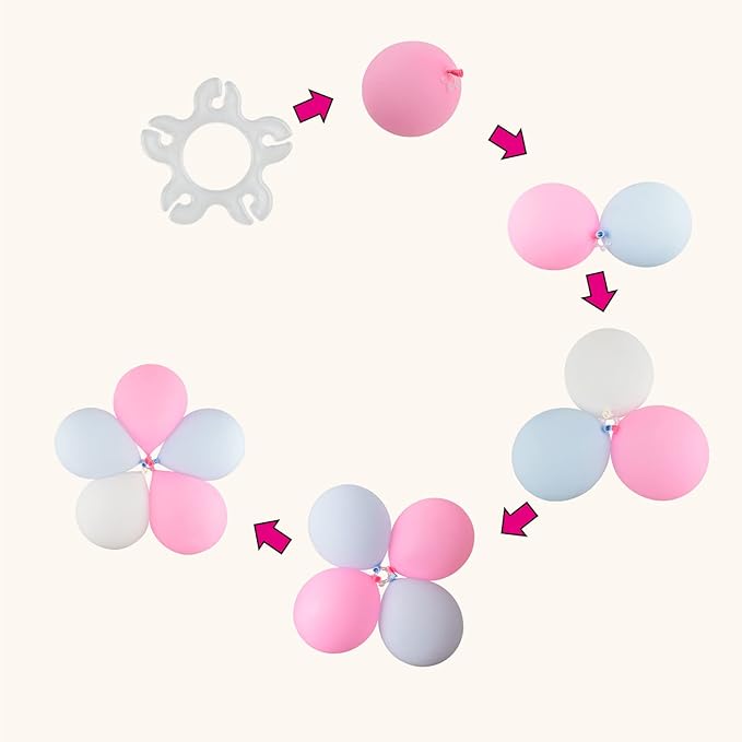 Miliocry 100PCS Balloon Arch Clips, Reusable Balloon Clips for Balloon Arch, Plastic Balloon Supplies for Stand, Balloon Garland Clips for Party Wedding Baby Shower Decorations