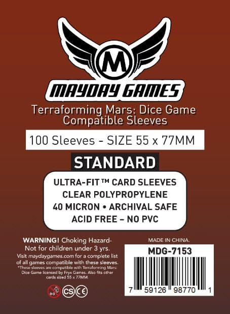 Mayday Games Terraforming Mars: The Dice Game Standard Card Sleeve Bundle (7153 x 2)