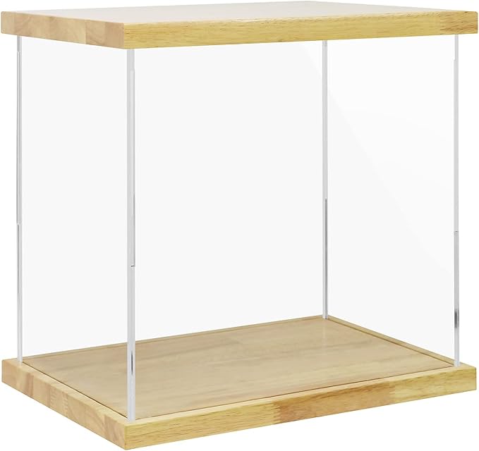 BenchPro Clear Acrylic Display Case for Trophy, Collectibles, Assemble Cube Display Box Stand Dust Proof Protection Showcase for Action Figures Toys. (1" Thick Wood, 16" H x 17" L x 12" D)