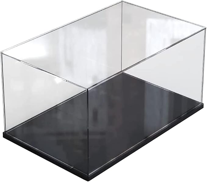 Clear Acrylic Display Case for Toys Collectibles，Assemble Acrylic Box Dustproof Protection Showcase with Black Wood-Plastic Base (11.7x8x8 inch;30x20x20cm)