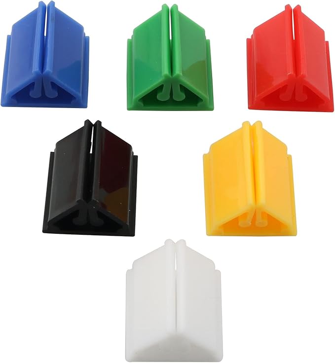 TAODAN 36PCS Plastic Game Card Stands, Game Board Tags, Game Card Racks, DIY Board Games Stand for Game Party Favor (6 Each of Red, Blue, Yellow, Green, Black, and White)