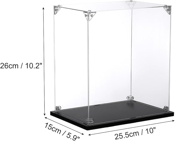 MECCANIXITY Acrylic Display Case, 10x6x10.2 Inches Clear Display Box Assemble Dustproof Display Box Storage Organizer for Collectibles Action Figures