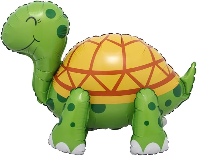 4D Walking Balloons Animal Foil Balloon Lion Panda Alpaca Turtle Cow Horse hippo leopard Ballon Jungle Forest Zoo Theme Baby Shower Birthday Party Supplies (4D Turtle)