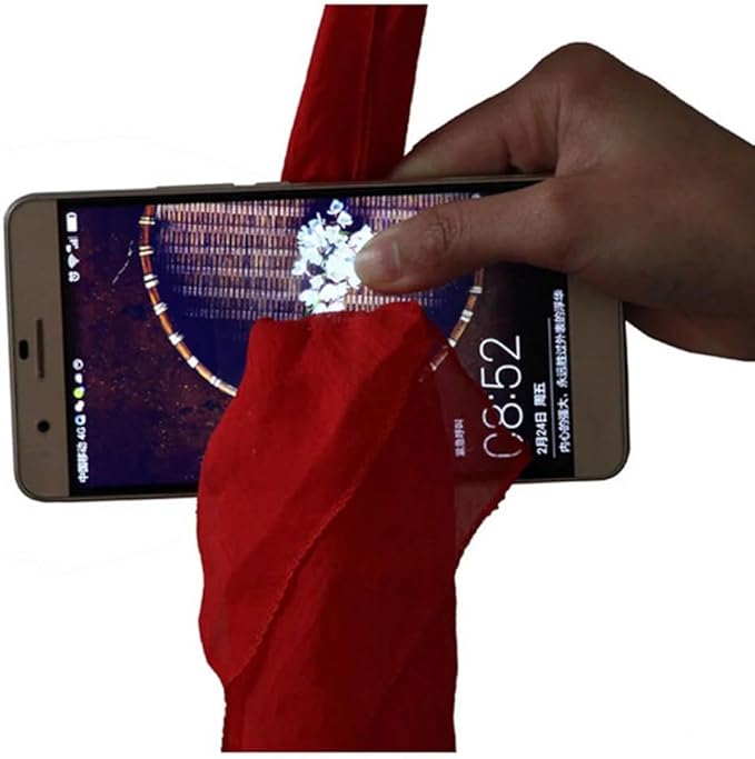 Red Silk Through Phone, Magic Tricks Accessories，Adult Magic Performance Prop Tool，Mentalism Magic for Girlfriend/Wedding Shows or Streets or Party Novelty and Gag Toys
