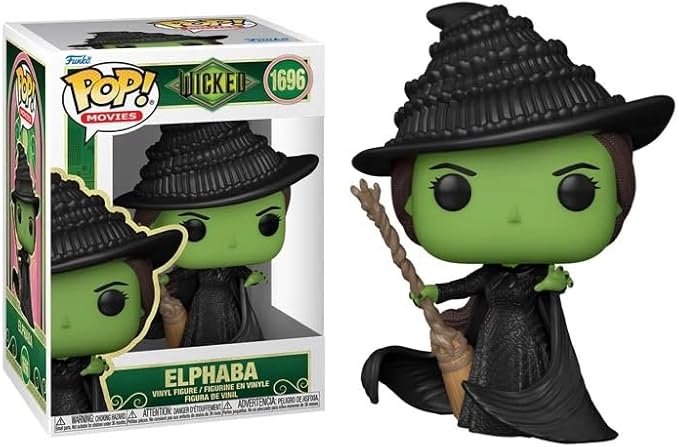 POP Movies: Wicked - Elphaba Funko Vinyl Figure (Bundled with Compatible Box Protector Case), Multicolor, 3.75 inches