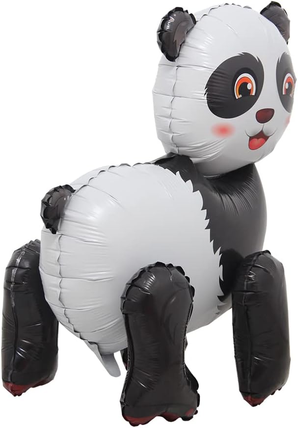 4D Walking Balloons Animal Foil Balloon Lion Panda Alpaca Ballon Jungle Forest Zoo Theme Baby Shower Birthday Party Supplies (4D Panda)