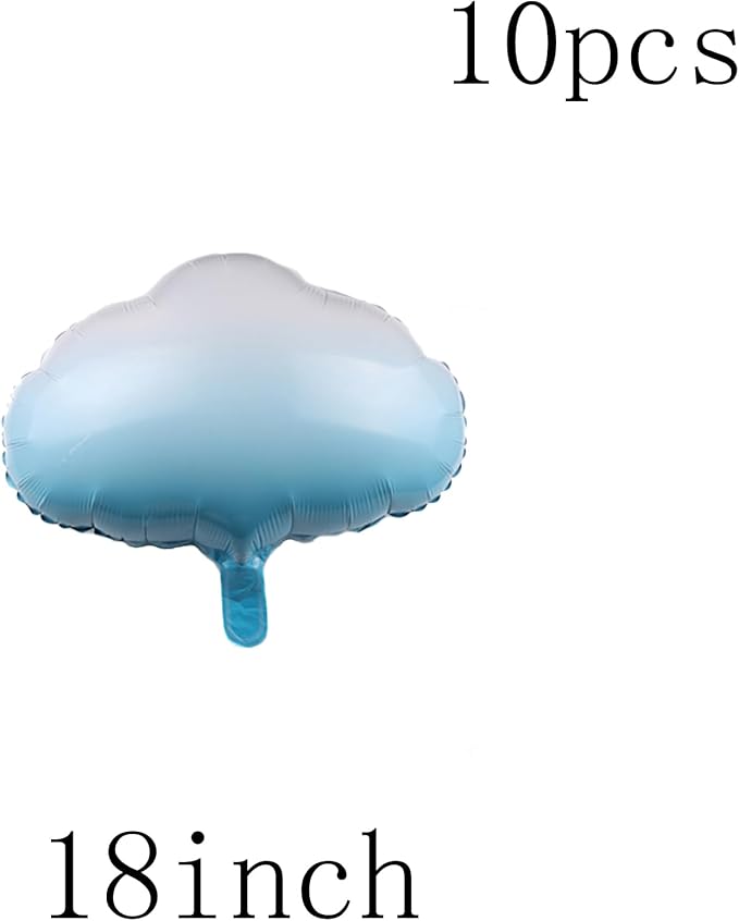 31inch Large Airplane Blue Party Decoration Airplane Balloon Birthday Party Supplies (10pcs Cloud Balloon)