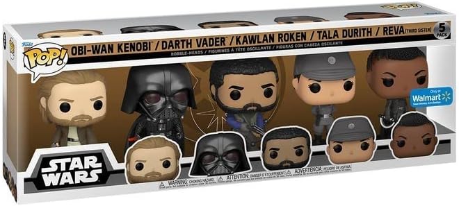 Funko Pop! Star Wars OBI-Wan Kenobi - Exclusive 5-Pack Including OBI-Wan Kenobi, Darth Vader, Kawlan Roken, Tala Durith, and Reva