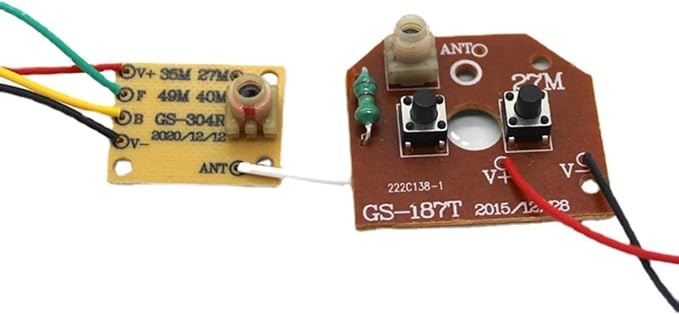 27mhz Four-Way Remote Control Board Two-Way RC Transmitter and Receiver Car Robot Model Accessories for DIY Projects(Control 2 Motors)，Remote and App Controlled Vehicles，Hobby RC Cars