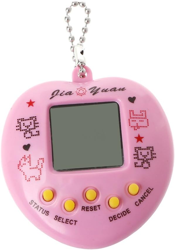Retro Handheld Game Machine Electronic Nostalgic Virtual Digital Pet with Keychain Game Keyring for Kids