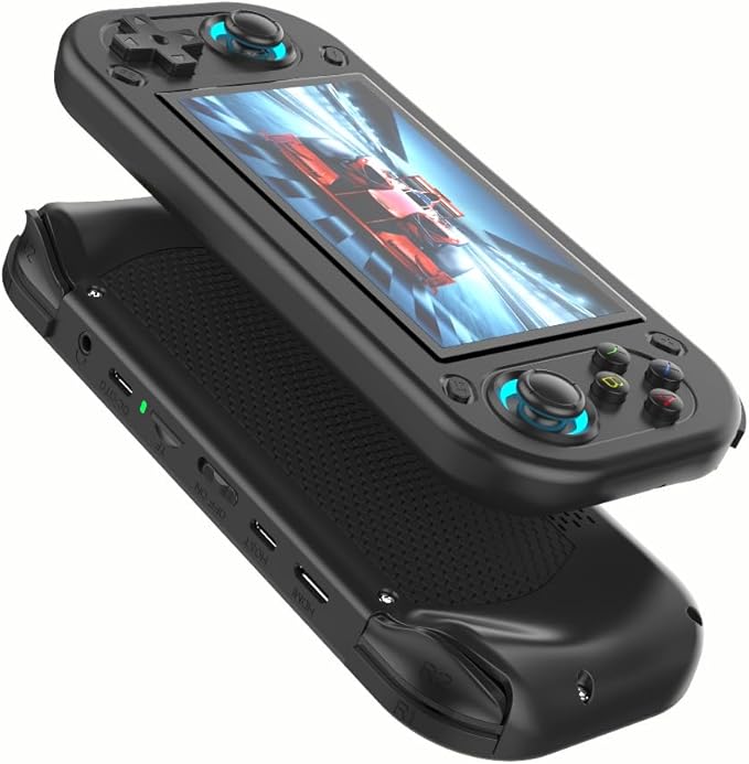R43S Handheld Game Console,14000 HD Games Mini Retro Gaming Console,4.3-Inch IPS Screen,Built in 20 Emulators,64GB SD Card,28000mAh Battery，Birthday Gift (Black)