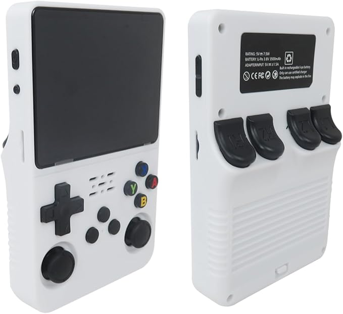 New Upgraded R36S Retro Handheld Game Console with 128G 3.5 Inch IPS Screen Built-in 15000+ Classic Games Open Source Linux System Portable Pocket Video Player (White )