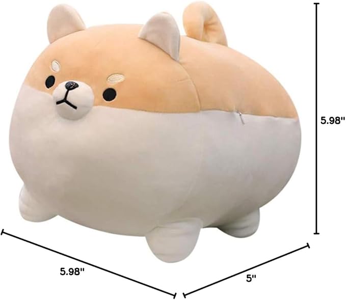 Auspicious beginning Shiba Inu Stuffed Animal Plush - 15.8'' Cute Corgi Dog Pillow and Toy, Soft Anime Kawaii Christmas Birthday Gifts for Boys and Girls Stuffed Animals Kawaii Decor