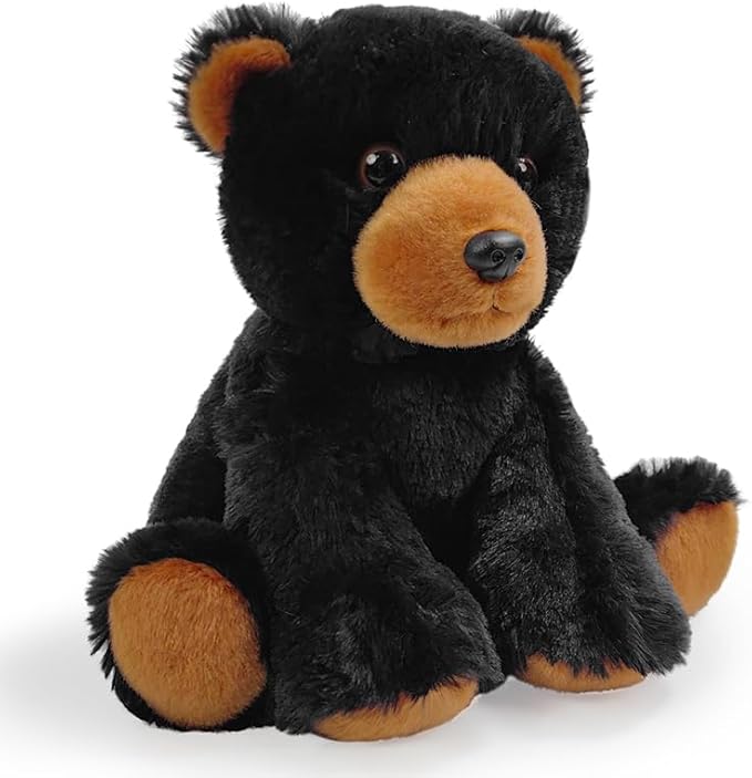 Bear Stuffed Animal Toys, 8.5 Inch Soft and Cuddly Black Bear Plush Animals Toy, Cute and Realistic Animals Gifts for Boys and Girls Toy for Toddlers 1-3