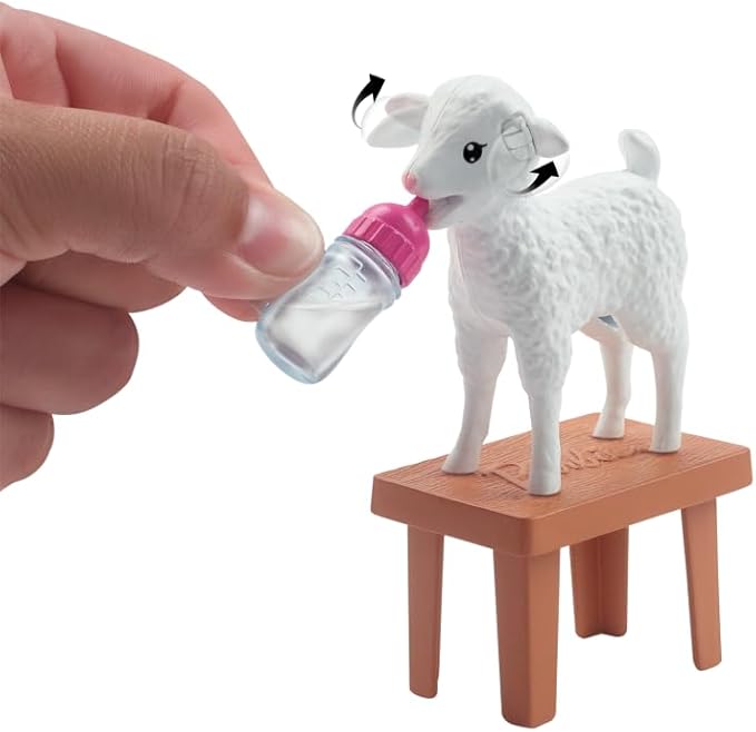 Barbie 65th Anniversary Doll & 10 Accessories, Farm Veterinarian Set with Blonde Vet Doll, Lamb with Moving Ears & More