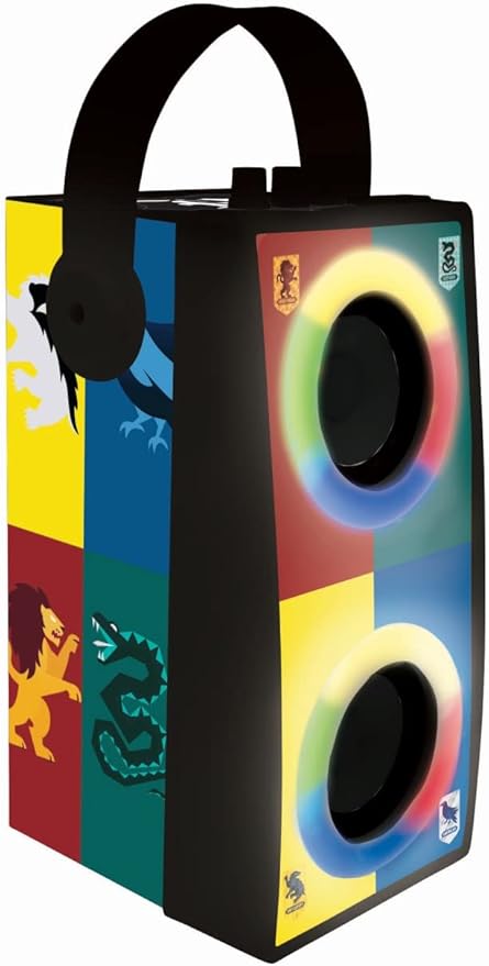 Lexibook Harry Potter- Portable Bluetooth Light Speaker with Microphone, Light Effects, Karaoke, Wireless, USB, SD Card, Rechargeable Battery, BTP180HPZ