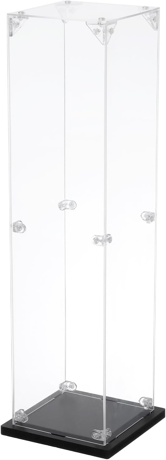 MECCANIXITY Acrylic Display Case, 4''x4''x16'' Clear Display Box Assemble Dustproof Display Box Storage Organizer for Collectibles Action Figures