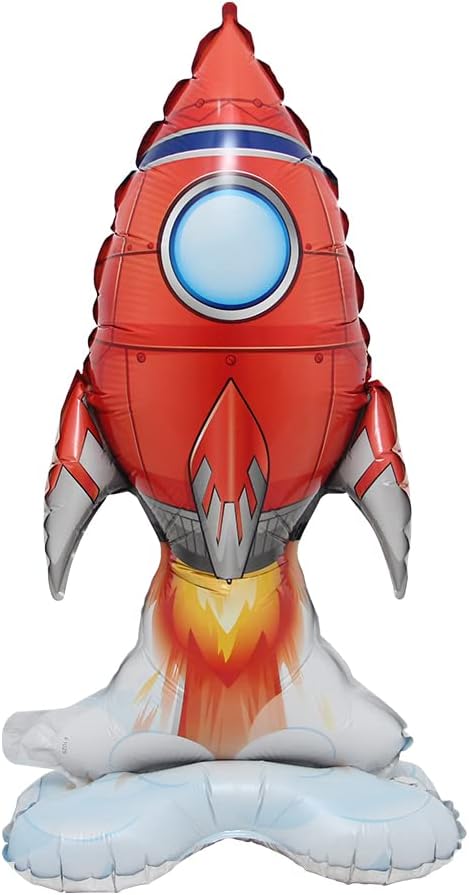 Inflatable Spaceman Astronaut Balloons Base Standing Foil Balloon Boys Space Theme Birthday Party Kids Inflatable Rocket Toys Decor