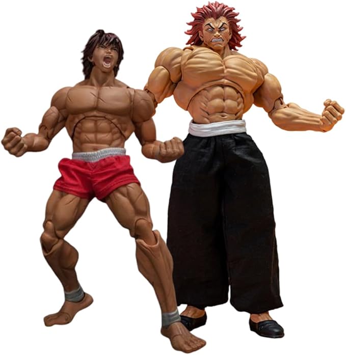 2pcs Hanma Yujiro Action Figure Movable Joints Figures Muscular Man Anime Figurine Hanma Figure Model Desktop Collectibles Gift