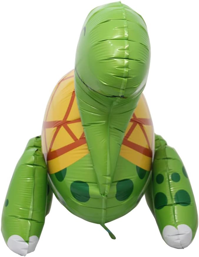 4D Walking Balloons Animal Foil Balloon Lion Panda Alpaca Turtle Cow Horse hippo leopard Ballon Jungle Forest Zoo Theme Baby Shower Birthday Party Supplies (4D Turtle)