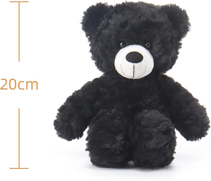 Apricot Lamb Black Flower Bear Stuffed Animals for Kids, Soft Cute Plush Toys for Baby Girl and Boy, 7.9 Inches