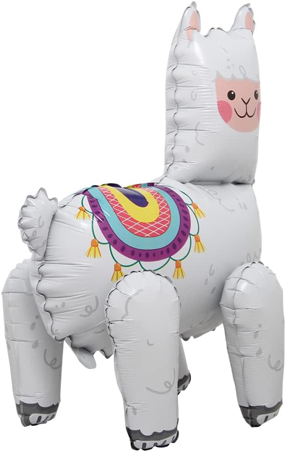 4D Walking Balloons Animal Foil Balloon Lion Panda Alpaca Ballon Jungle Forest Zoo Theme Baby Shower Birthday Party Supplies (4D Alpaca)