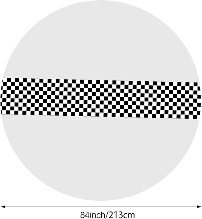 Oudain 3 Pcs Cars Birthday Party Supplies Racing Party Decorations Round Racing Tablecloth Checkered Flag Table Covers Road Plastic Table Cloth, 1950s Disco Dancing Party Tablecloth (White)