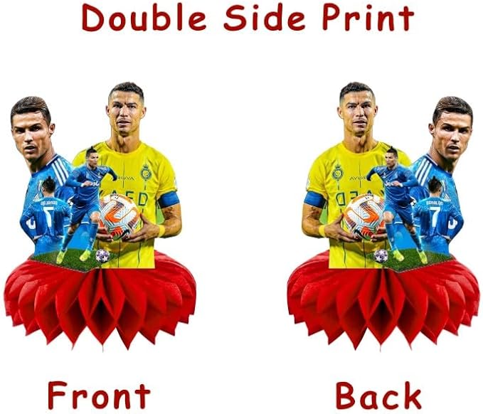 8Pcs Soccer Honeycomb Table Centerpiece Soccer Birthday Party Supplies Table Decorations for Kids Party Decorations
