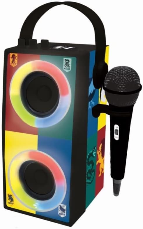 Lexibook Harry Potter- Portable Bluetooth Light Speaker with Microphone, Light Effects, Karaoke, Wireless, USB, SD Card, Rechargeable Battery, BTP180HPZ