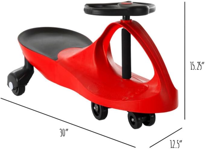 Wiggle Car - Ride on Toy for Ages 3 and Up - Toddler Ride on Toys with no Batteries, Gears, or Pedals Just Twist, Wiggle, and Go by Lil’ Rider (Red)